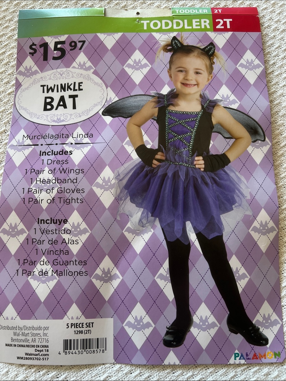 2T Twinkle Bat Costume